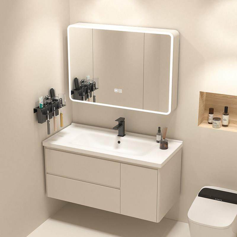 蜂窝铝浴室柜包安装洗脸盆柜组合一体陶瓷卫生间奶油风洗手洗漱台