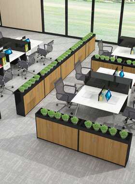 隔断柜简约代件柜资料办现公室储物A-3383花矮柜花草槽柜移动文收