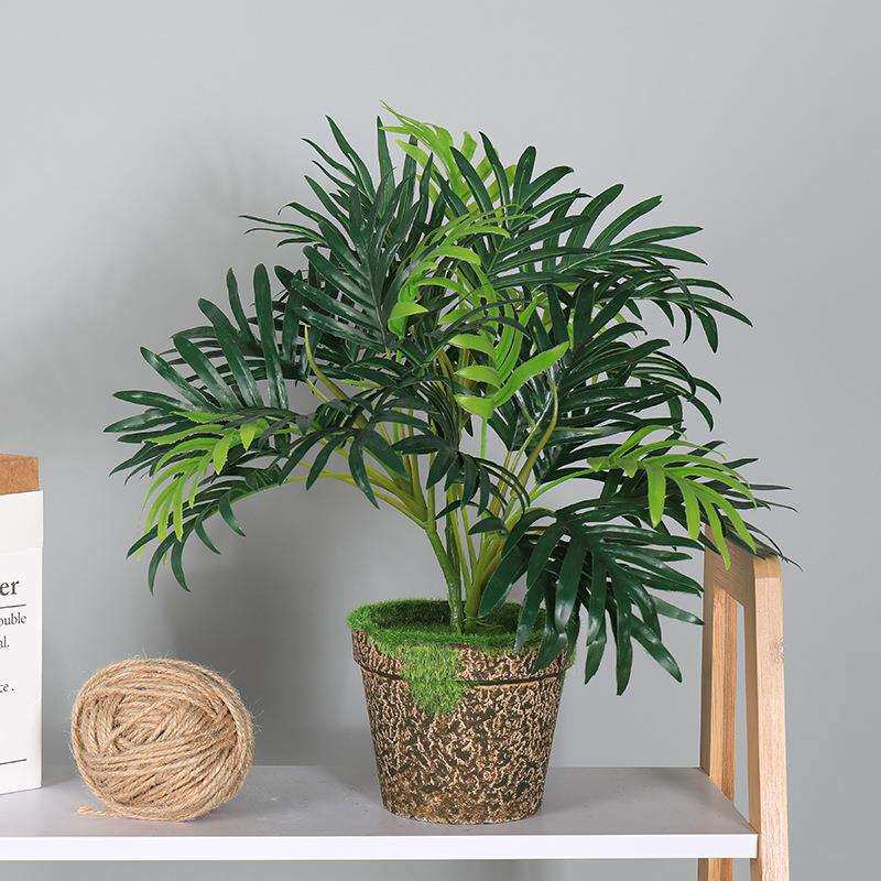 小盆栽仿真植物装饰绿萝叶龟背叶个性多肉假绿植家居室内桌面摆件