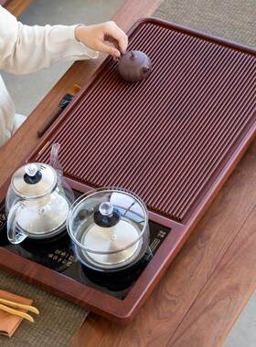 整版黑檀实木电木茶盘全自动套装一体2023新款办公室家用茶海托盘