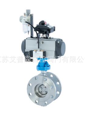 气动不锈钢蝶阀D643W-16P气动不锈钢三偏心法兰硬密封艾