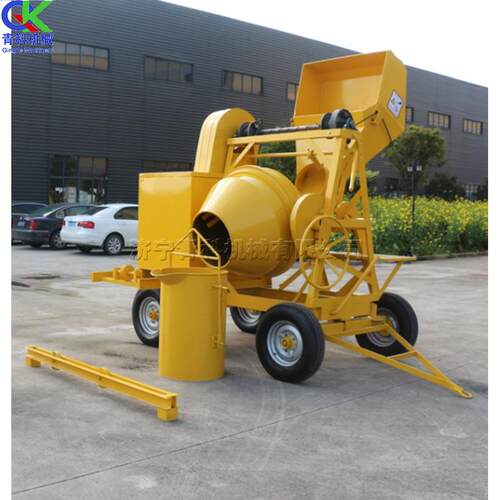 混泥土筑上料搅土拌一体机建工程用QK-300水输泥送机混凝拌匀设备