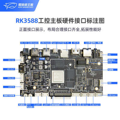 晨芯时代RK3588主板八核高算力广告一体机人脸识别商显工控主板