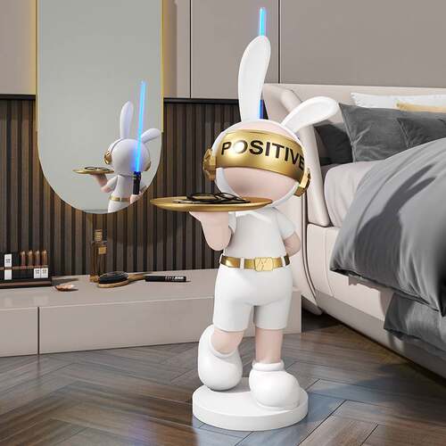 宇航兔客厅电视柜沙发旁落地摆件家居饰品床头托盘装饰乔迁礼物