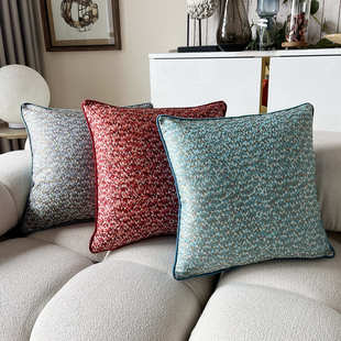 现代时尚提花设计师细纹个性抱枕45x45cm办公室沙发靠垫