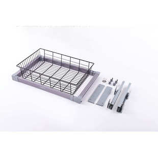 东派定制衣柜全伸缩裤架家用铝合金藤篮衣帽间阻尼裤架厂家直销