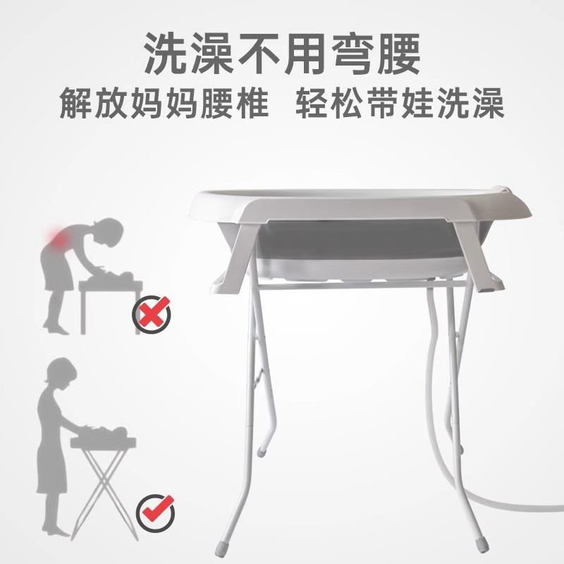 免弯腰婴儿洗澡盆折加叠浴盆新儿浴桶沐MZP支浴盆高生架子架澡盆