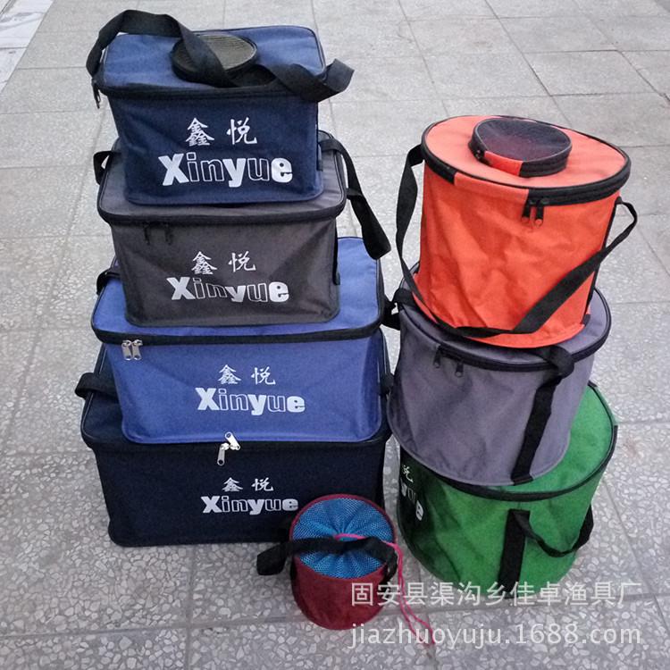 帆布钓鱼水桶 渔具折叠水箱 钢丝支架 户外休闲垂钓用品