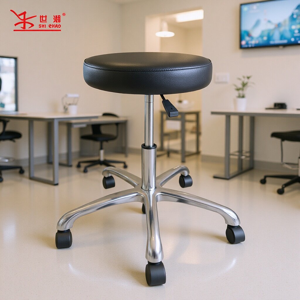 铝合金凳脚凳面工作椅办公椅调节旋转万向轮圆椅家具办公椅万向轮