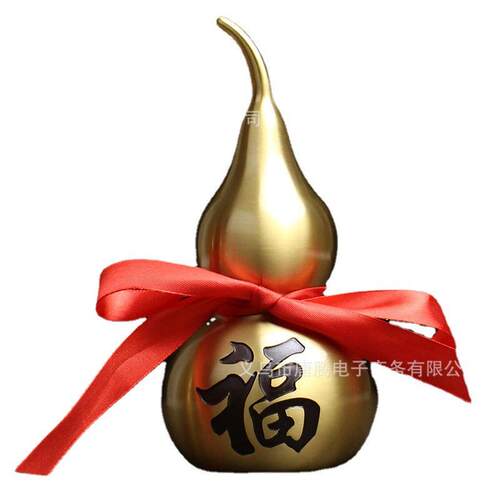 黄铜葫芦摆件纯铜大号招财葫芦挂件家居客厅玄关装饰品办公室摆设
