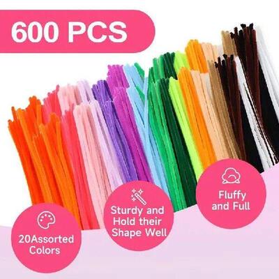 Pipe Cleaners Craft Colorful Thick Fuzzy Wire Sticks