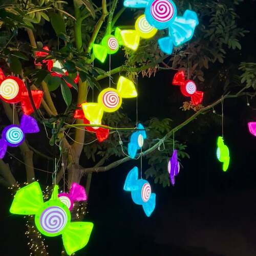 LED立体糖果挂件彩灯童心户外防水亮化工程庭院街道公园景观装饰