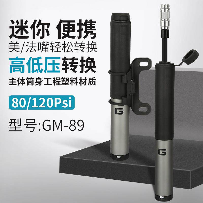 GIYO便携式迷你打气筒山地车公路自行车打气筒软管充气筒GP89装备