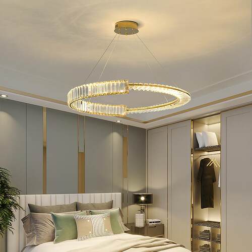 新款直销环形轻奢水晶吊灯现代简约餐厅灯商用吊线灯北欧个性创意