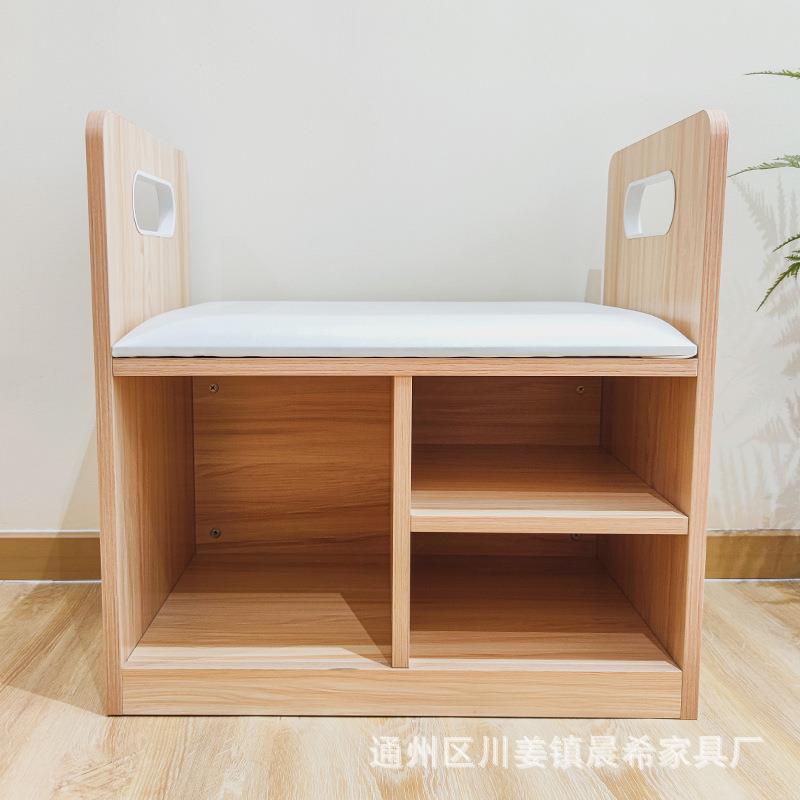 原木老人换鞋柜养老院卧室换鞋凳助力起身扶手凳子适老化全屋家具