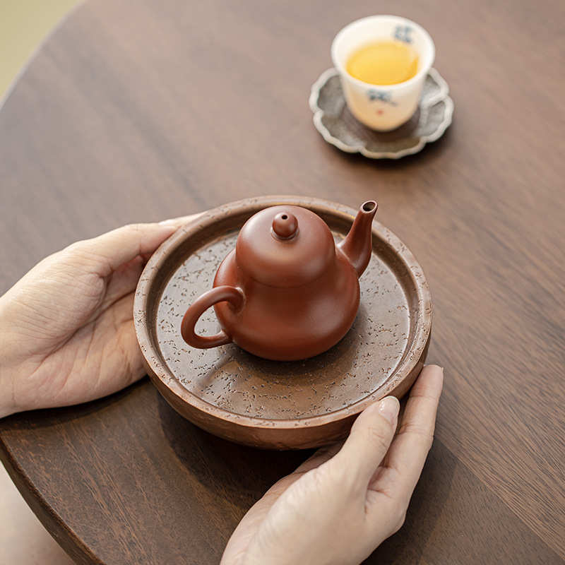 日式建水功夫垫承泡手工储水零配件壶紫铜茶具家用干养盘壶水洗