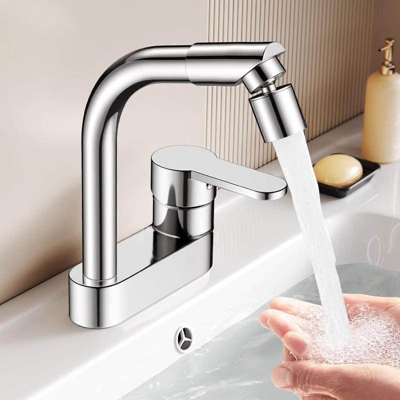 卫生间洗脸台盆面盆双孔三孔水龙头洗手盆双用冷热两用老式二合一