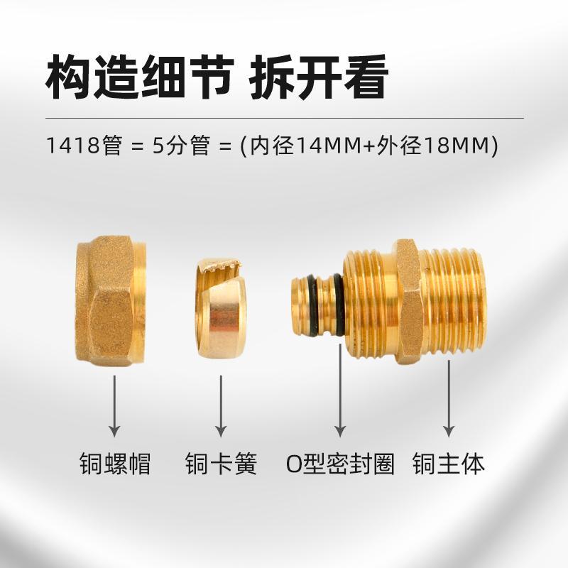 全铜1418铝塑管接头配件
