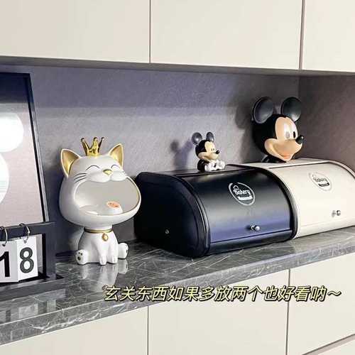 玄关收纳盒创意摆件钥匙杂物入户收纳箱抽屉网红高级感防尘储物盒