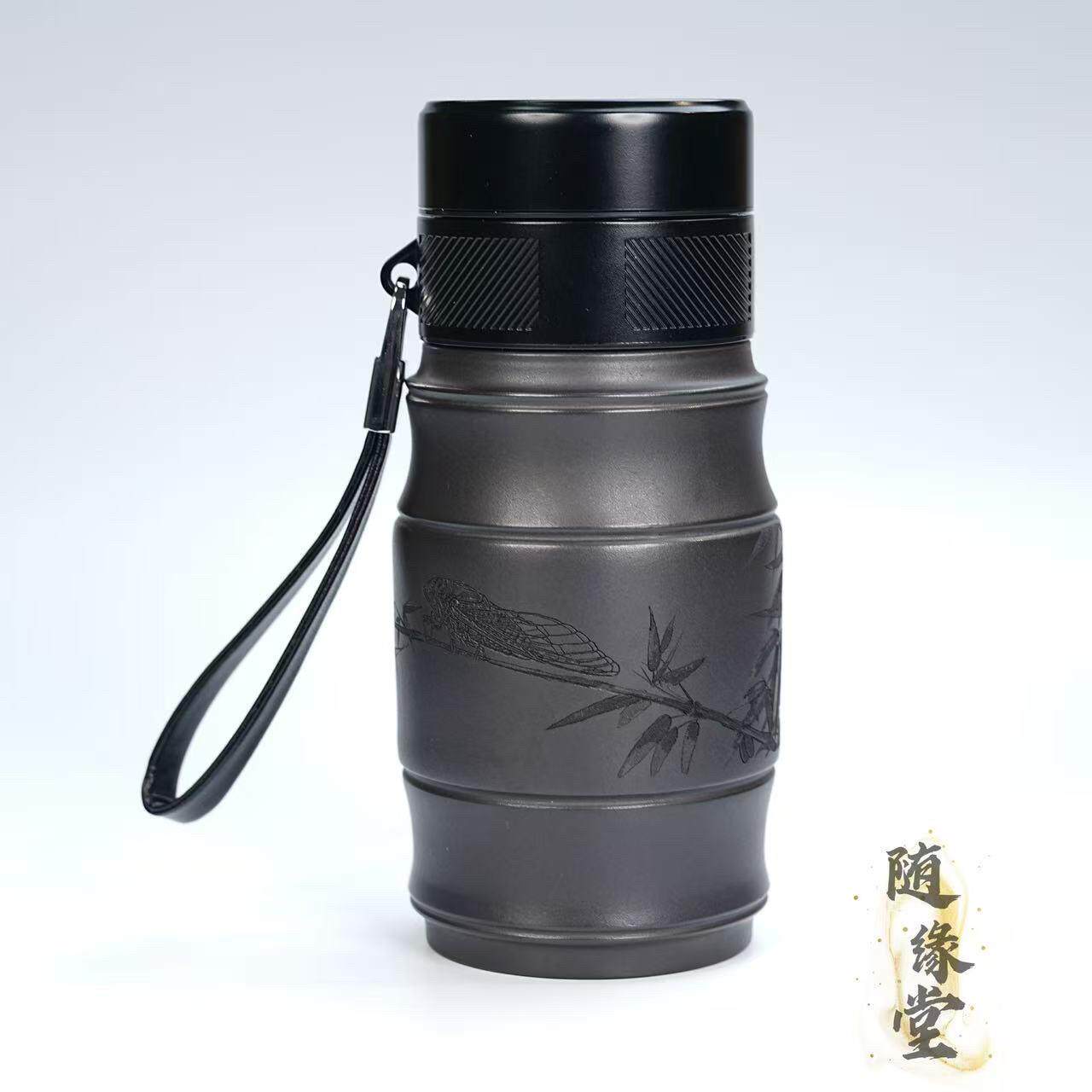 爆款抢疯了！纯手工紫砂杯石黄紫砂茶水分离杯 男士大容量泡茶杯