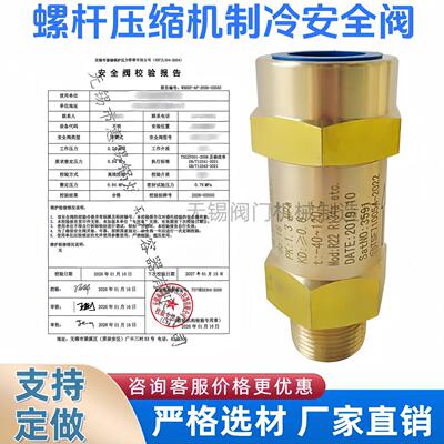开利安全阀UM12LA022S/SFA-22C300T3 冷冻机蒸发器全铜泄压阀DN20