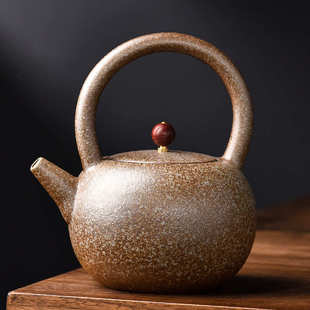 粗陶手工复古提梁壶功夫茶具煮茶壶单壶家用陶瓷大号分茶器烧水壶