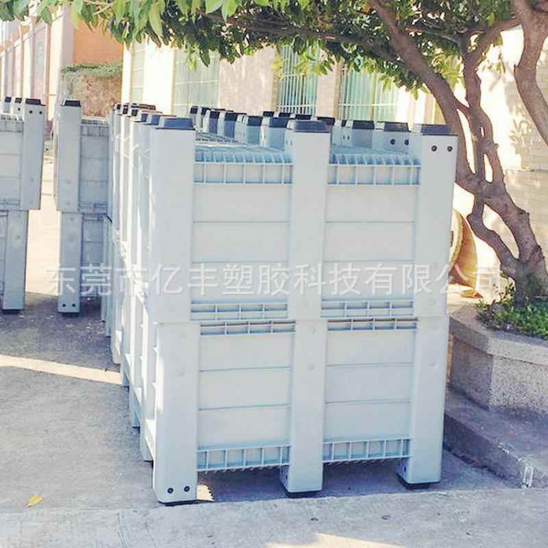 塑料卡板箱塑料托盘箱可配盖电子纺织密封卡板筐1210折叠卡板箱筐