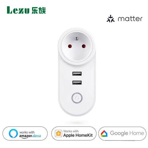 Matter协议可跨平台双USB插座HomeKit定时HomeAssistant智能插座