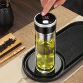 玻璃杯双层高档磁弹茶水分离泡茶水杯智能测温男士 大容量杯子爆款