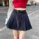 覆古天丝牛仔半身裙女春秋款 小个子短裙高腰显瘦防走光a字百0128r