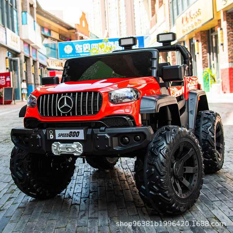 大号奔驰儿童电动四轮越野汽车四驱遥控前后摇摆四轮避震炫酷大灯