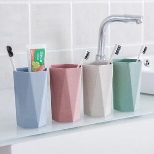Rhombus Straw Wheat Cup Toothbrush Shaped Thickened