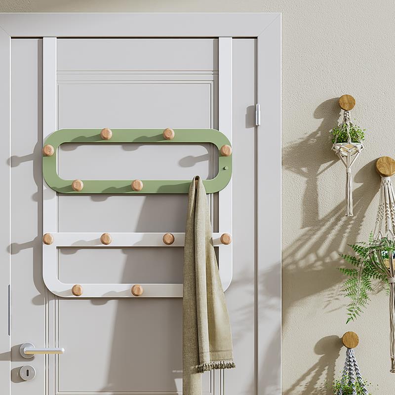 ??B9B门后挂钩挂衣F8776336打架加长高门I卧室墙上壁挂免门孔挂架