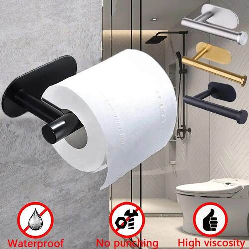 Adhesive Toilet Paper Holder Kitchen Roll Towel Rack Napkin