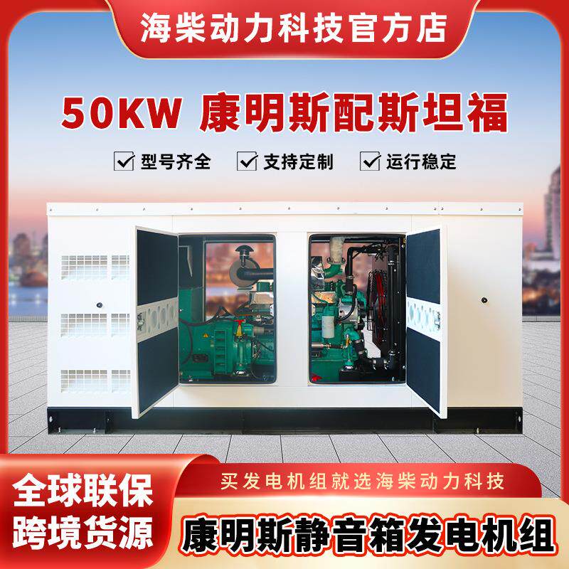 康明斯50KW柴油发电机组写字楼学校医院用发电设备50千瓦发电站