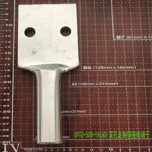 双孔铜鼻子 贰眼铜端子 多孔接头定置 平板铜线耳SYT2-500-18(60)