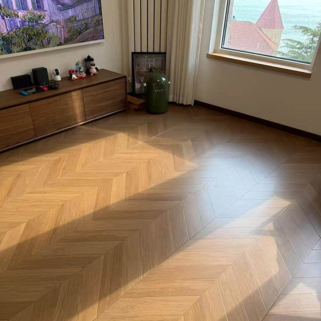 天鹅绒柔光全瓷木纹砖菱形鱼骨纹木纹瓷砖300X1200客厅房间实木砖