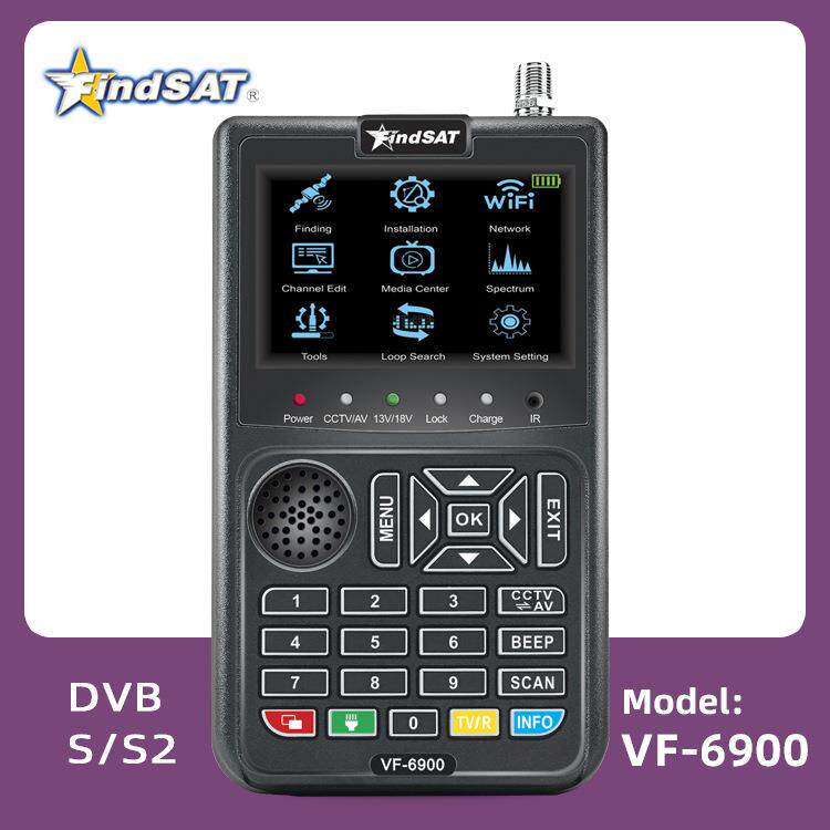 FindSAT VF-6900高清寻星仪 调星仪 工程宝 DVB-S/S2 带手电筒