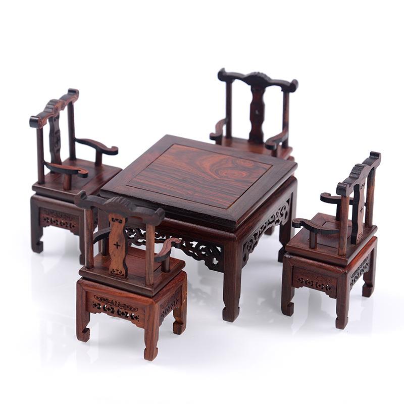 型具家仿古微缩模型EIY红酸枝小微家具摆工件椅子屏风实木雕艺品
