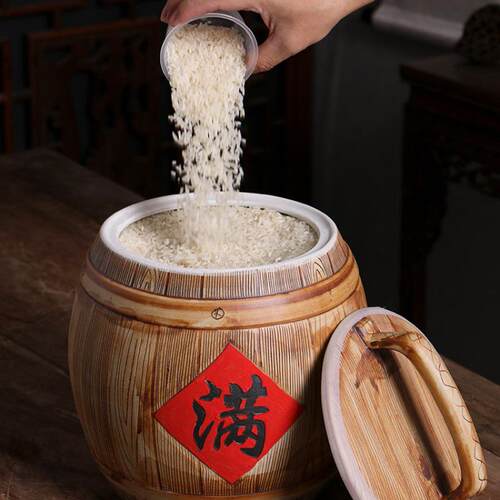 景德镇陶瓷米缸家用带盖密封防潮防虫老式10斤20斤50斤储米箱米桶