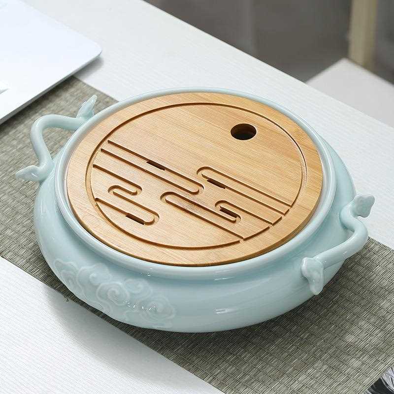 新款直销高档青瓷功夫茶具大套装影青绿竹茶具整套梅子青功夫盖碗