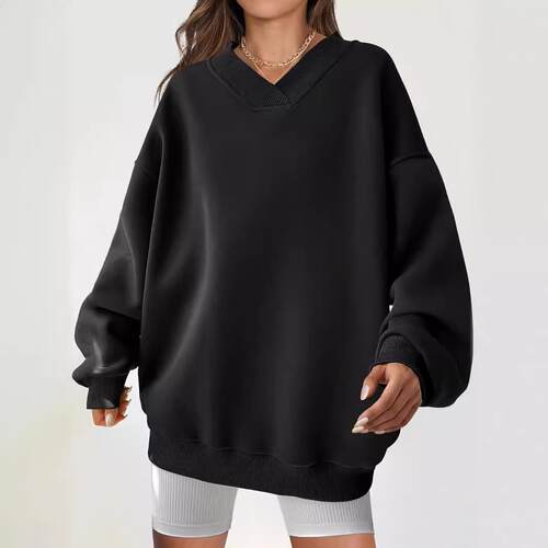Women Oversized Sweatshirt Hoodies Casual V Neck Long Sleeve