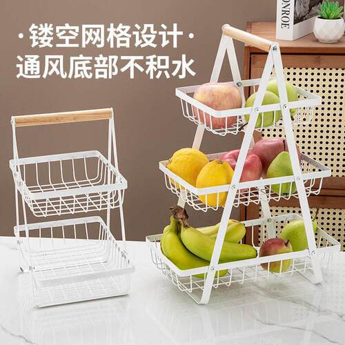 3 Tier Fruit Basket 2 Banana Hangers, Vegetable Basket Bowl
