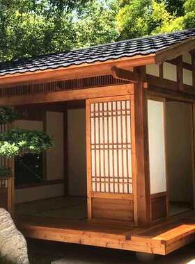 唐宋青瓦小木屋民宿仿古别墅中式庭院造景凉亭日式户外茶室木房子