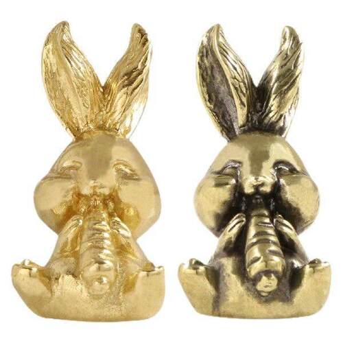 Brass Rabbit Handle Cabinet Knob Eat Carrot Bunny Cute
