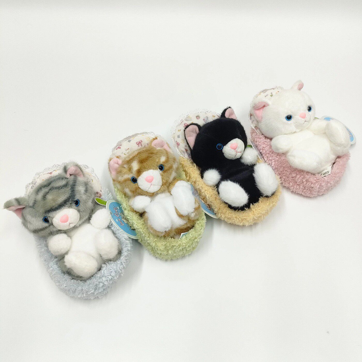 赛特嘟嘟篮子小猫毛绒玩具桌伴窝垫仿真猫咪公仔创意礼物儿童玩具