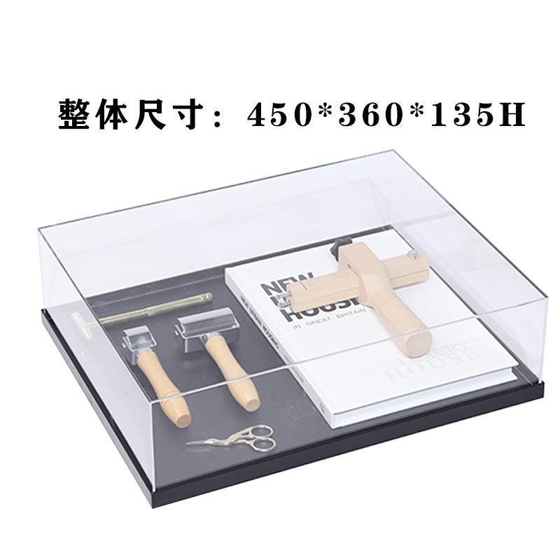 创意新中式现代透明亚克力罩子套装组合桌面摆件博古架书房艺术品