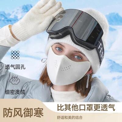 【双层暖绒】全脸防护透气加厚加绒保暖口罩户外防风骑行面罩TQ3