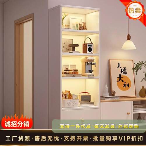 书架落地置物架客厅靠墙收纳储物架多层带柜门展示架书柜收纳神器