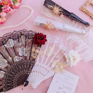 Lolita Gothic Fan Victorian Female Lace Hand Fan
